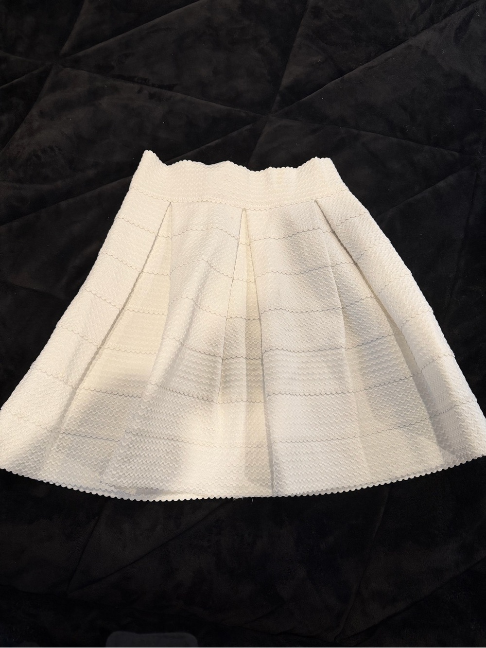 White Textured Pleated Skirt NWOT